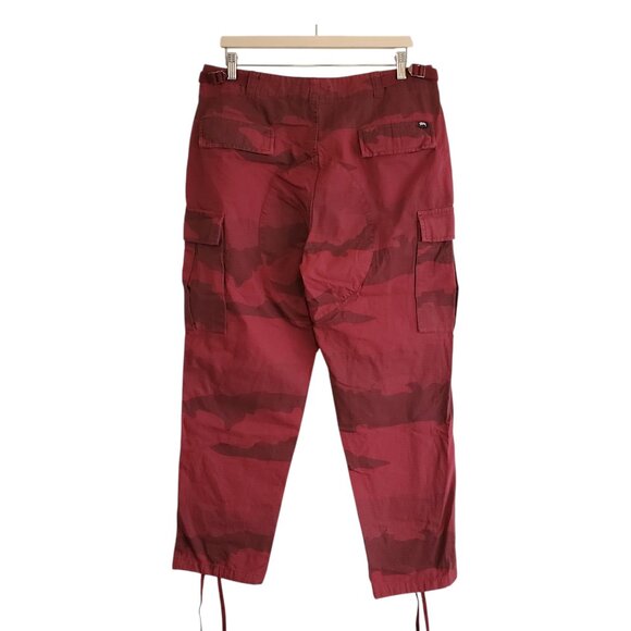 Stussy camo ripstop cargo pants red size 32 - Picture 1 of 6